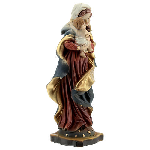 Nossa Senhora com Menino Jesus céu estrelado imagem resina 14 cm 3