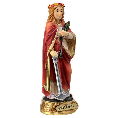 Estatua Santa Filomena Resina coloreada 12 cm 3
