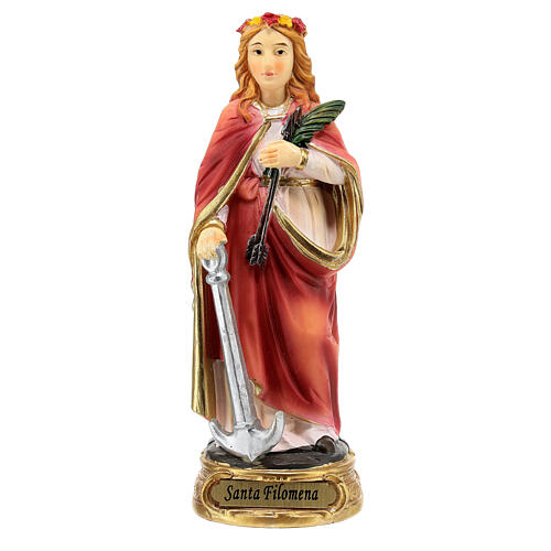 St Philomena statue colored resin 12 cm 1