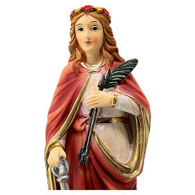 St Philomena statue in colored resin 20 cm