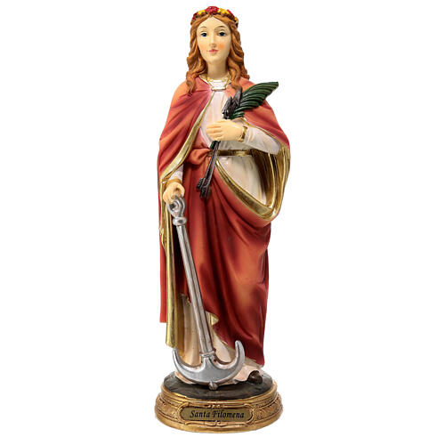 Santa Filomena 30 cm resina colorata 1