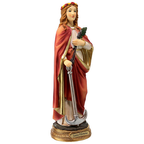 Santa Filomena 30 cm resina colorata 4