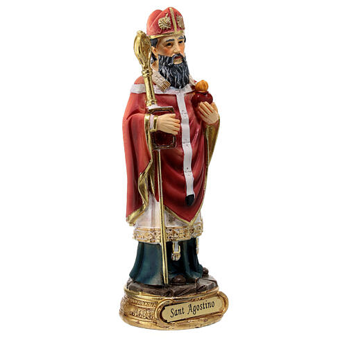 Statua Sant'Agostino 13 cm resina colorata 3