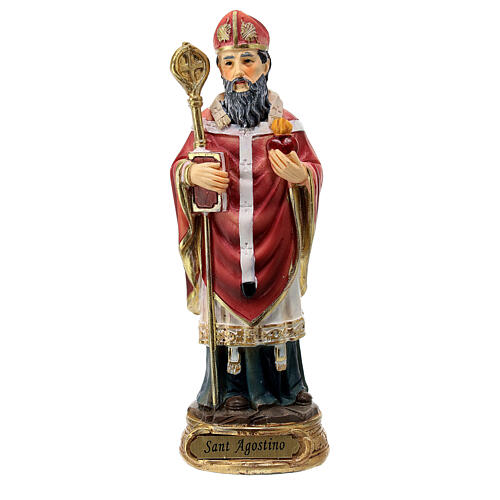 St Augustine statue 13 cm in colored resin 1