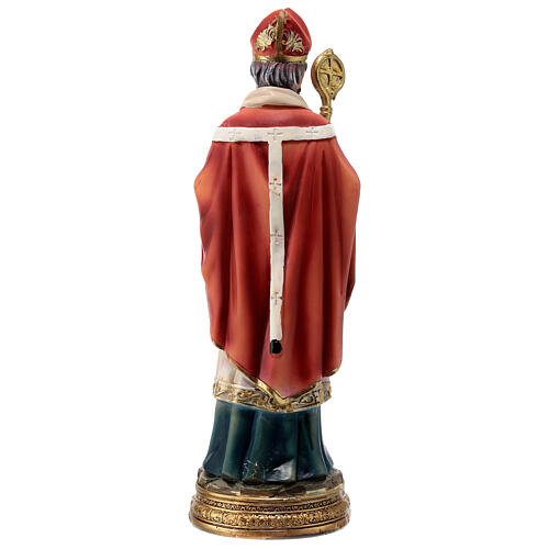 Statue of St Augustin, painted resin, 20 cm 5