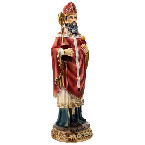 Statue Saint Augustin 30 cm résine colorée 4