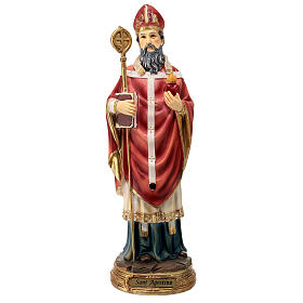 Statue St Augustine 30 cm colored resin