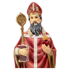 Statue St Augustine 30 cm colored resin