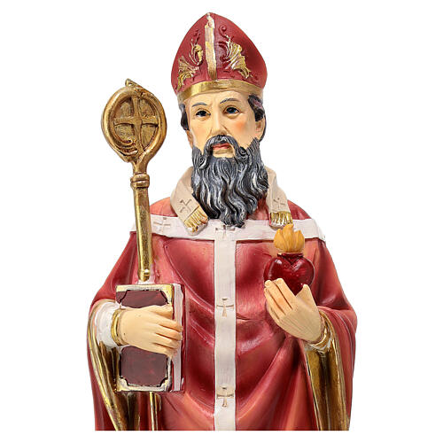 Statue St Augustine 30 cm colored resin 2