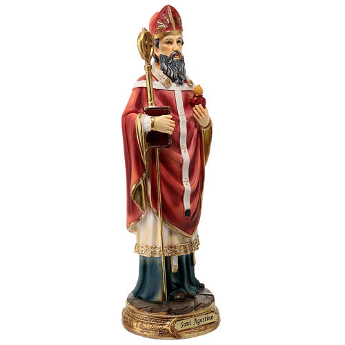 Statue St Augustine 30 cm colored resin 4