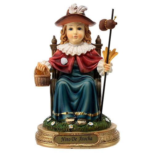 Statue of the Holy Infant of Atocha of painted resin, 15 cm 1