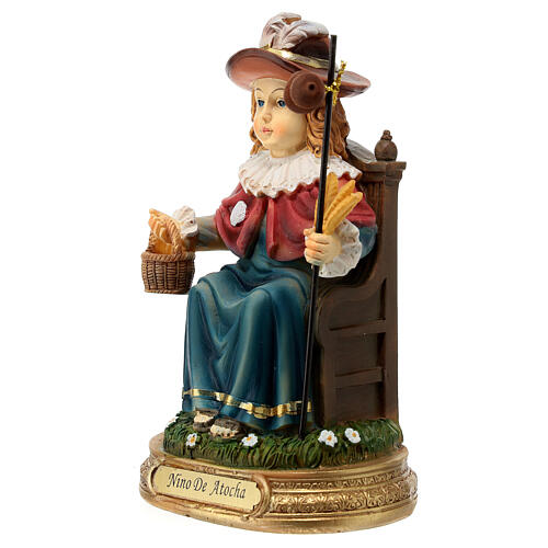 Statue of the Holy Infant of Atocha of painted resin, 15 cm 3