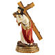 Gesù con croce in spalla Salita al Calvario resina dipinta a mano 12 cm s1