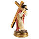 Gesù con croce in spalla Salita al Calvario resina dipinta a mano 12 cm s7