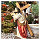 Jesus, das Kreuz auf der Schulter tragend, Aufstieg zum Kalvarienberg, Resin, handbemalt, für 20 cm Krippe s4