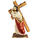 Jesus carrying the cross statue in hand painted resin 20 cm s3