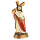 Jesus carrying the cross statue in hand painted resin 20 cm s5