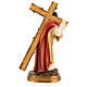Jesus carrying the cross statue in hand painted resin 20 cm s11