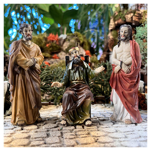 Verurteilung Jesus, Kaiphas, Barabbas, 3 Figuren, Resin, handbemalt, für 12 cm Krippe 4