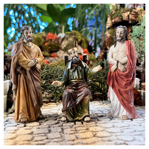 Jesus' condemnation, Jesus Barabbas Caiaphas, Passion of Christ, hand-painted resin, 5 in 2