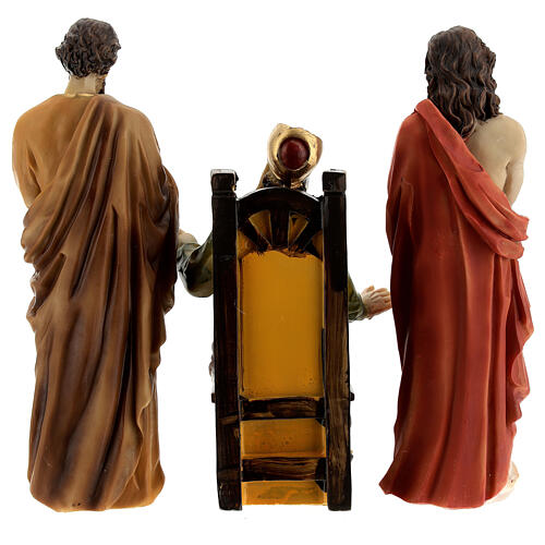Jesus' condemnation, Jesus Barabbas Caiaphas, Passion of Christ, hand-painted resin, 5 in 11