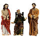 Condamnation de Jésus, 3 pcs, Jésus Caïphe et Barabbas résine peinte main 12 cm s1