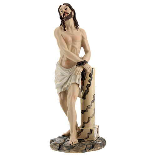 Flagelación de Jesús escena 3 piezas resina pintada a mano 15 cm 3