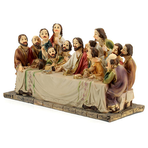 Last Supper sculpture scene in hand painted resin 8 cm 5