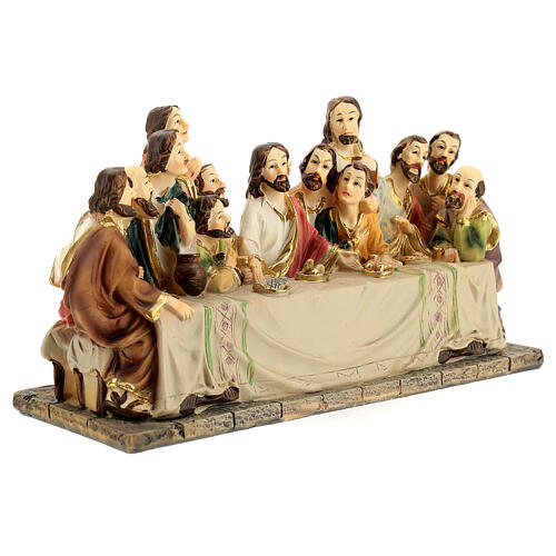 Last Supper sculpture scene in hand painted resin 8 cm 6