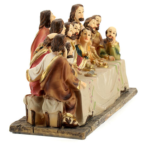 Last Supper sculpture scene in hand painted resin 8 cm 7