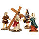 Ascent to Mount Calvary Jesus Passion scene 4 pcs hand painted resin 12 cm s1