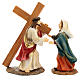 Ascent to Mount Calvary Jesus Passion scene 4 pcs hand painted resin 12 cm s3