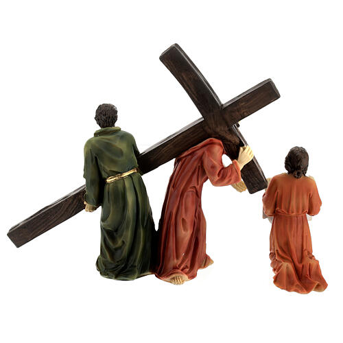 Wejście na Golgotę Jezusa Samarytanin i Weronika scena 15 cm 16