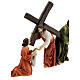 Subida ao Calvário Jesus Simão e Verônica resina pintada à mão 15 cm s3