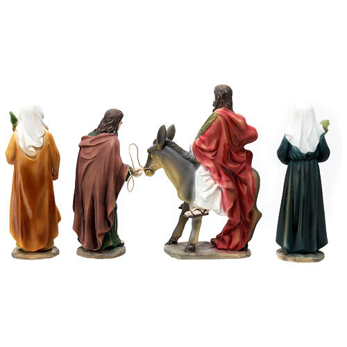 Entry into Jerusalem, set of 4, Easter creche, hand-painted resin, 6 in 13