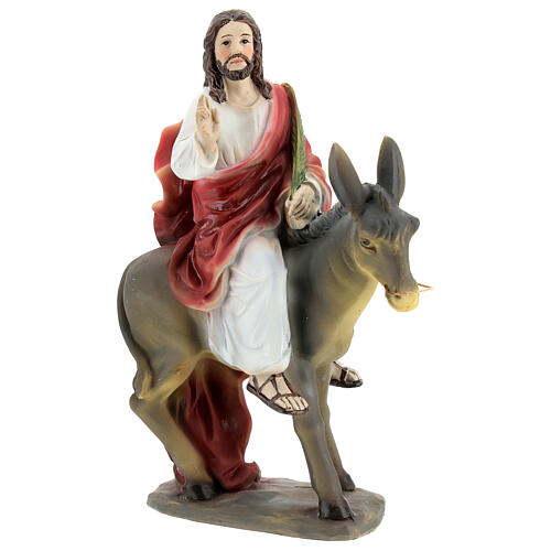 Entry of Christ to Jerusalem scene 4 pcs hand painted resin 15 cm 3