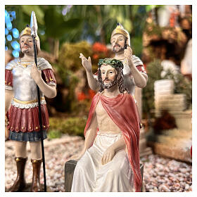 Crowning with thorns, set of 4, Passion of Christ, hand-painted resin, 6 in