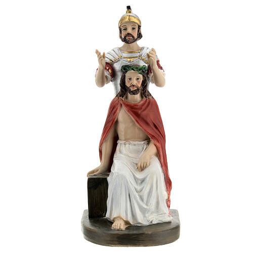 Crowning with thorns, set of 4, Passion of Christ, hand-painted resin, 6 in 10