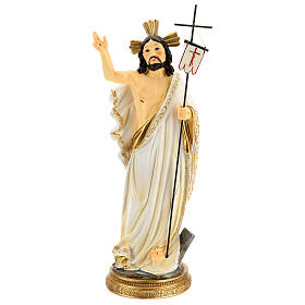 Resurrection of Jesus, hand-painted resin, 12 in