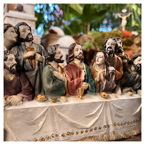 Last Supper, scene to hang, hand-painted resin, 6 in 4