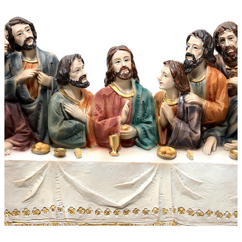 Last Supper scene wall relief hand painted resin 15 cm 3