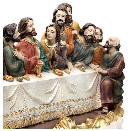 Last Supper scene wall relief hand painted resin 15 cm 6