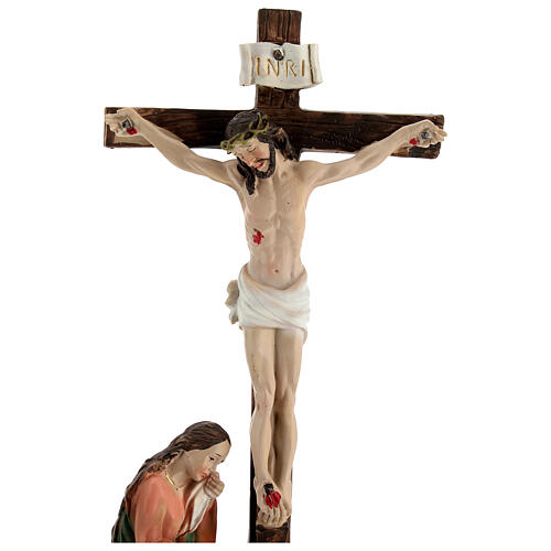 Crucifixión Jesús escena 5 piezas resina pintada a mano 20 cm 8