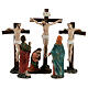 Crucifixión Jesús escena 5 piezas resina pintada a mano 20 cm s1