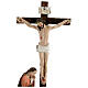 Crucifixion de Jésus scène 5 pcs résine peinte main 20 cm s8