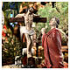 Crucifixion de Jésus scène 5 pcs résine peinte main 20 cm s11