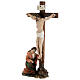 Crucifixion de Jésus scène 5 pcs résine peinte main 20 cm s16