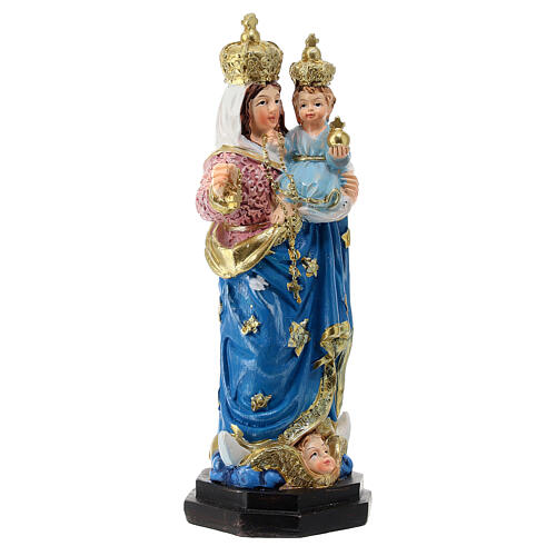Estatua Virgen del Rosario resina 12 cm 3
