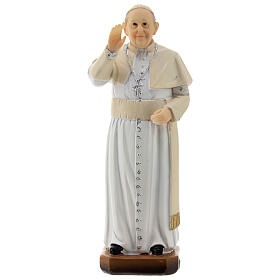 Papst Franziskus, Resin, koloriert, 15 cm