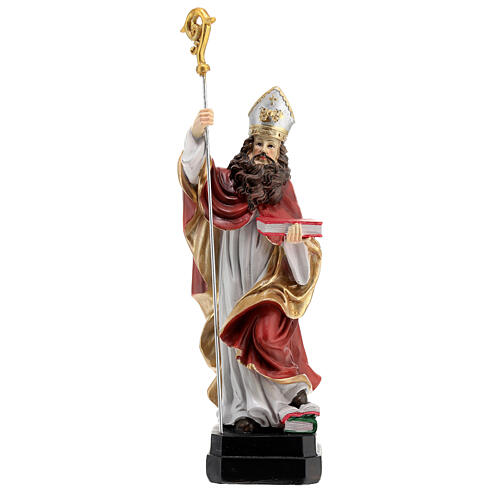 Statue of St. Augustin, painted resin, 8 in 1